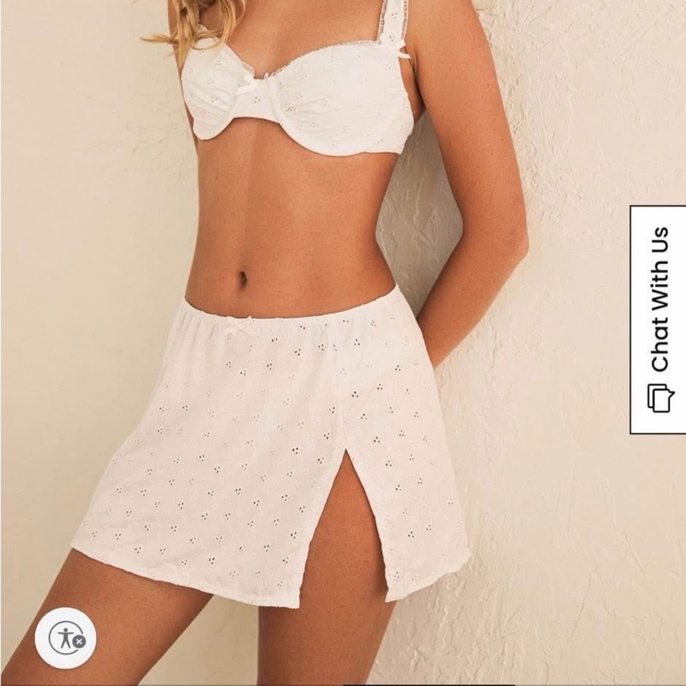 Dippin' Daisy's White Eyelet Swim Coverup skirt